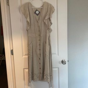 Cream Linen Dress